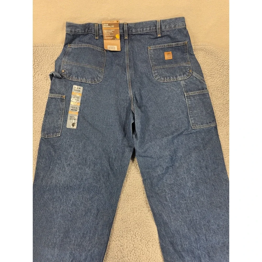 Carhartt Loose Orig. Fit Double-Front Washed Logger Dungaree Jeans B73-DST 40x34